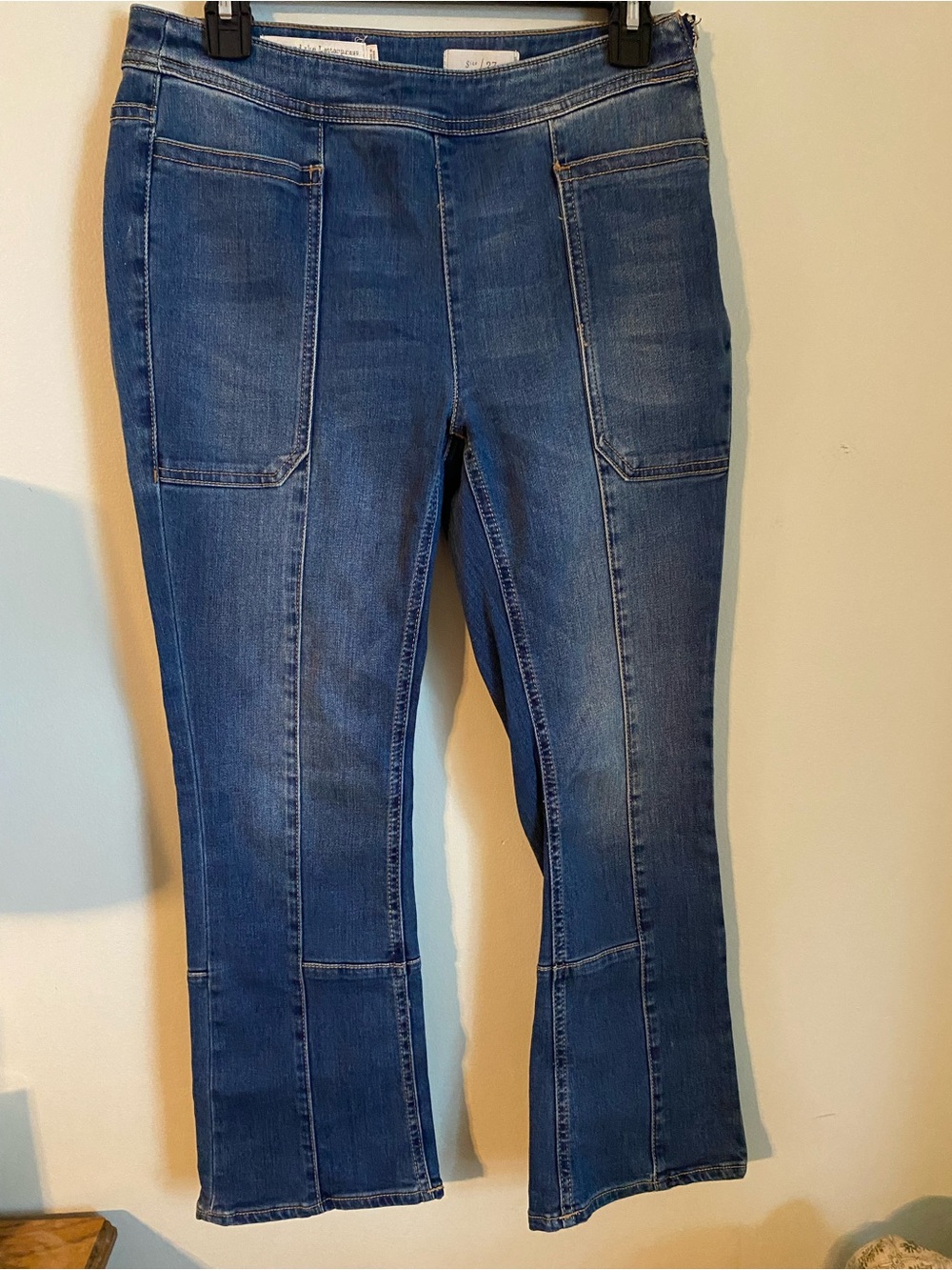 Pilcro and the Letterpress by Anthro Indigo High-Rise Patch Pocket Bootcut